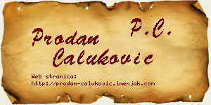 Prodan Čaluković vizit kartica